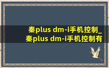 秦plus dm-i手机控制_秦plus dm-i手机控制有距离限制吗